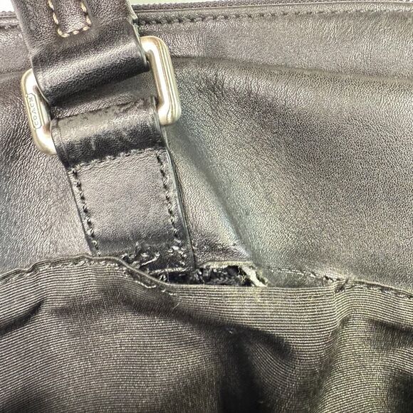 COACH F70707 Lexington Smooth Black Leather Office Commuter Briefcase Laptop Bag - Picture 13 of 16